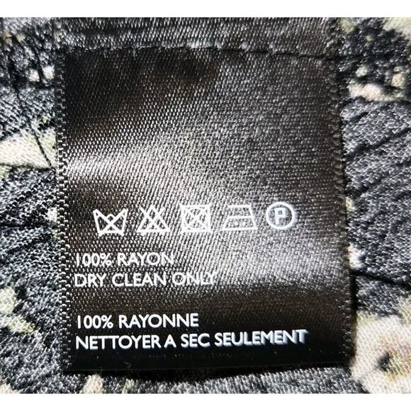 Free People Black Floral Ruffle Hem Mini Slip Dress Sleeveless XS Side Button Ra - Picture 8 of 12